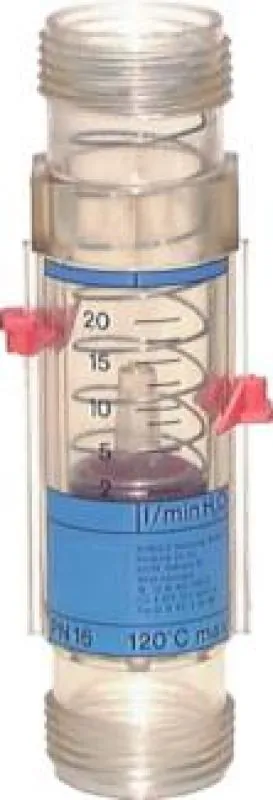 Viskositätskompensierter Durchflussmesser aus Aluminium mit Skala und Gewindeanschlüssen