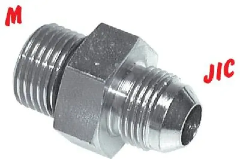 HD-Doppelnippel Stahl verzinkt Übergang metrisches Gewinde auf UNF-Gewinde 310 bar