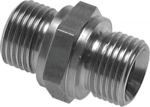 Doppelnippel Edelstahl 1.4571 mit Zollgewinde (60° Universaldichtkegel) bis 400 bar, alle Größen von www.pneumatikshop-online.de