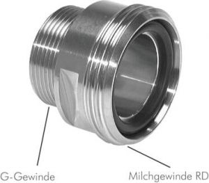 Gewindeeinschraubstutzen (Milchgewinde) 1.4404 DIN 11851, alle Größen von www.pneumatikshop-online.de