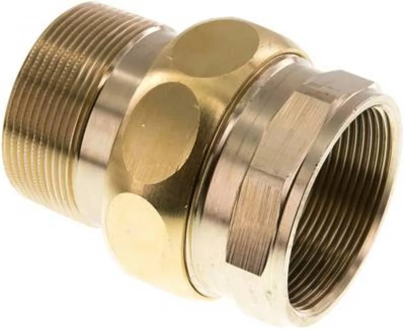 Verschraubung Messing blank Innengewinde und Außengewinde flach dichtend