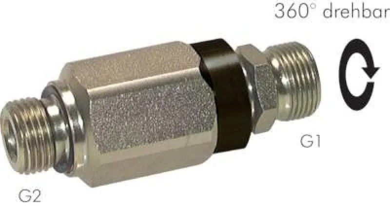 Kugelgeführte gerade Drehverschraubung Stahl verzinkt PN 350 bar