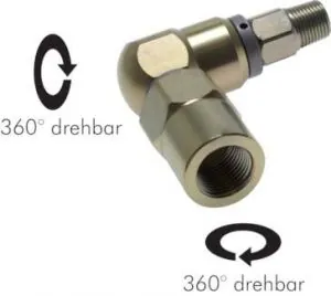 Z-Drehverschraubungen (3 Achsen), L-Drehverschraubungen (2 Achsen), PN 350, Stahl verzinkt, Verschraubung, drehbar, alle Größen
