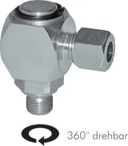 Winkel-Drehverschraubungen (metrisch), bis 10 U/min, Stahl verzinkt, drehbar, Verschraubung, alle Größen