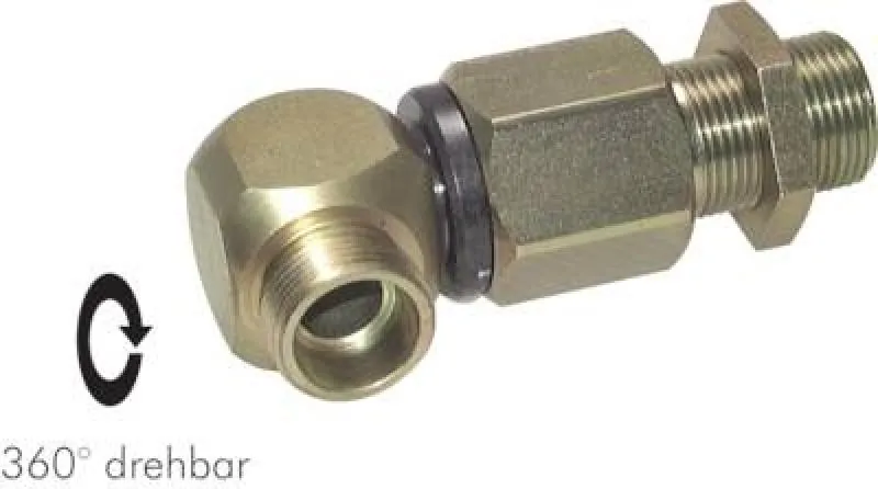 Kugelgeführte Winkel-Schottdrehverschraubungen, Schneidringanschluss, Stahl verzinkt, alle Größen von www.pneumatikshop-online.de
