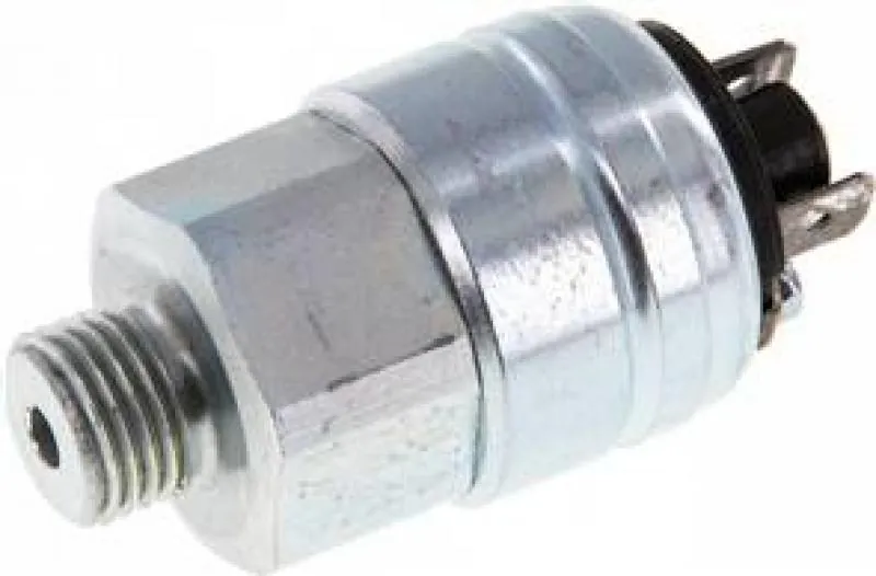 Druckschalter bis 350 bar – Stahl verzinkt / Messing, mit Flachstecker, alle Typen