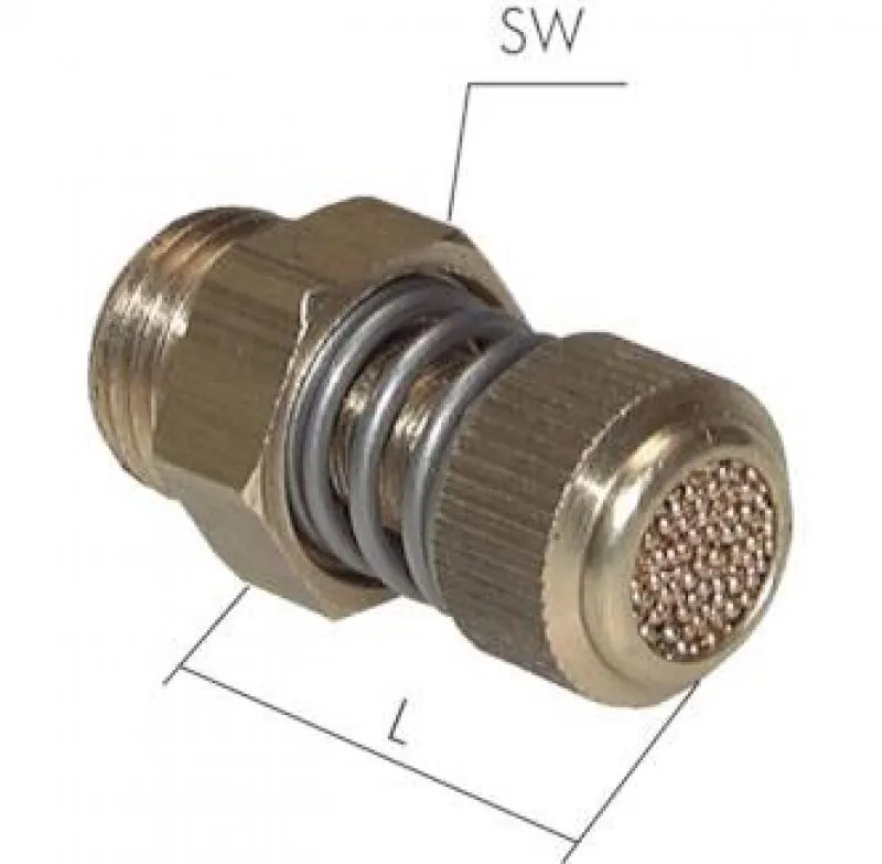 Drosselschalldämpfer mit Rändelschraube – regelbar, leise & langlebig