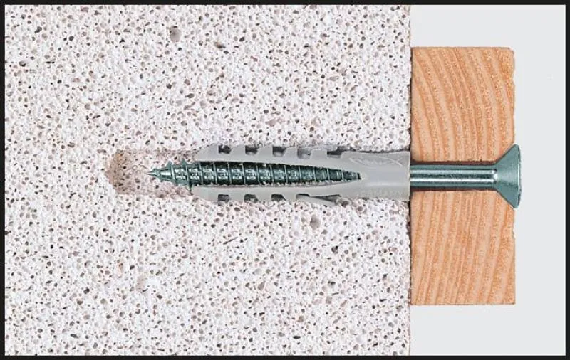 Detailansicht der Spreizzone und der Verdrehsicherung am fischer® S-Dübel