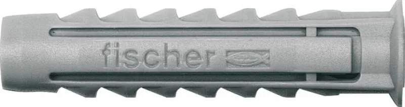 Originaler grauer fischer® SX-Dübel aus Nylon in der Profilansicht