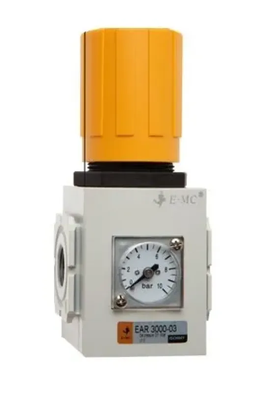 Druckregler Eco-Line Pneumatik mit Einstellknopf und Manometeranschluss