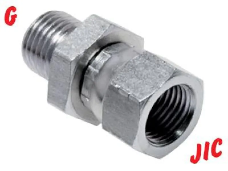 Einschraubverschraubung aus Stahl verzinkt G-Gewinde auf JIC-Gewinde Adapter 310 bar