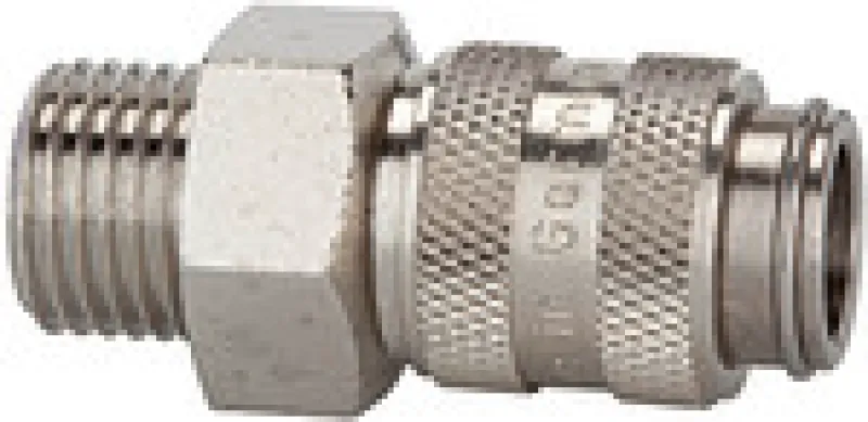 Kupplungsdosen NW 5 aus massivem, vernickeltem Messing mit Außengewinde