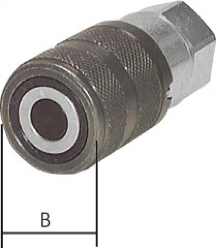 Flat-face Kupplungen mit Innengewinde, ISO 16028, Stahl verzinkt, alle Größen