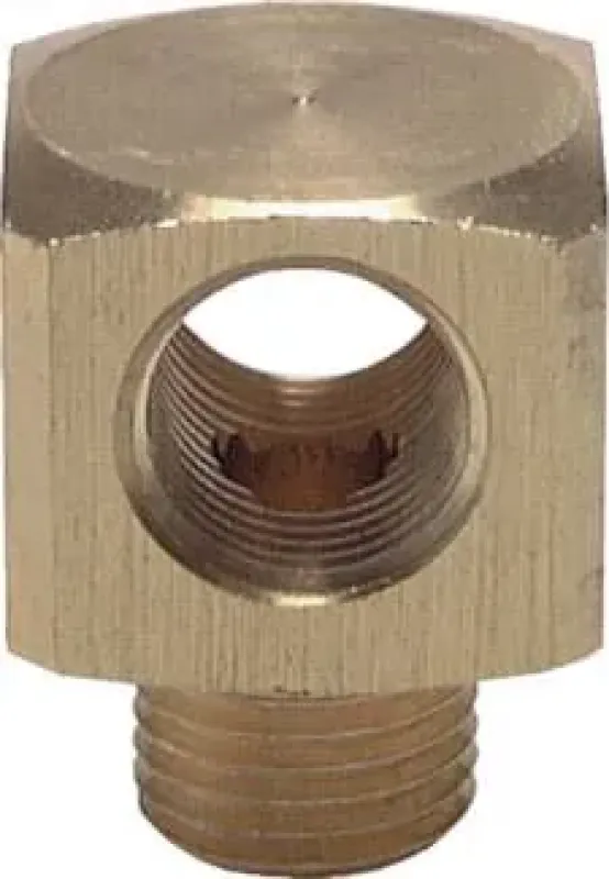 T-Anschluss aus massivem Messing mit kombiniertem Innen- und Außengewinde (PN 16)