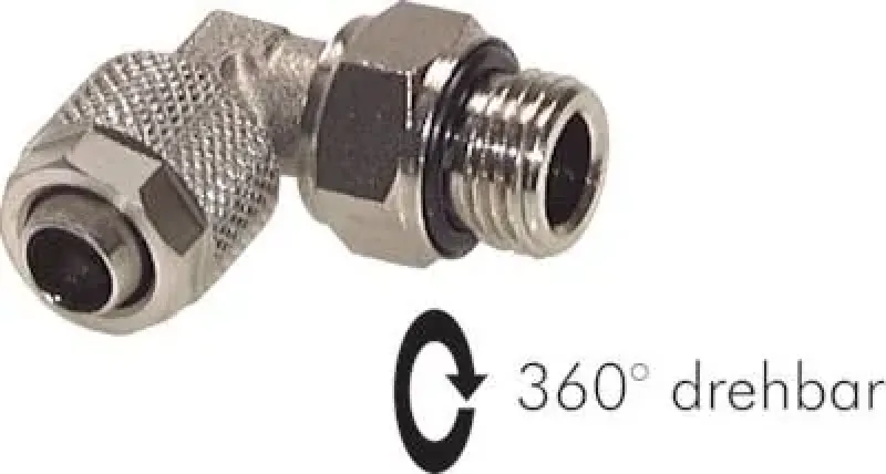 CK-Winkel-Drehverschraubung aus vernickeltem Messing mit O-Ring