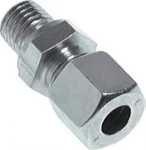 Gerade Schneidringverschraubung (metrisch), Stahl verzinkt, mit Elastomerdichtung, Einschraubverschraubung, alle Größen Gerade Schneidringverschraubung (metrisch), Stahl verzinkt, mit Elastomerdichtung, Einschraubverschraubung, alle Größen