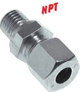 Gerade Schneidringverschraubung (NPT-Gewinde), Stahl verzinkt, Einschraubverschraubung, alle Größen Gerade Schneidringverschraubung (NPT-Gewinde), Stahl verzinkt, Einschraubverschraubung, alle Größen