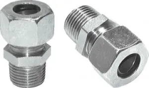 Gerade Schneidringverschraubung (R-Gewinde), Stahl verzinkt, Einschraubverschraubung, alle Größen Gerade Schneidringverschraubung (R-Gewinde), Stahl verzinkt, Einschraubverschraubung, alle Größen