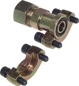 Gerade Flanschverschraubungen mit geteiltem SAE-Flansch, Lochbild 3000 PSI, Stahl verzinkt