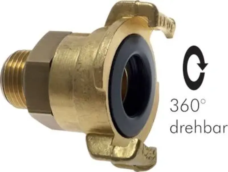 GK Kupplung aus Messing mit drehbarem Außengewinde