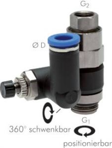 Drosselrückschlagventile mit entsperrbarem Rückschlagventil, Standard, alle Größen von www.pneumatikshop-online.de