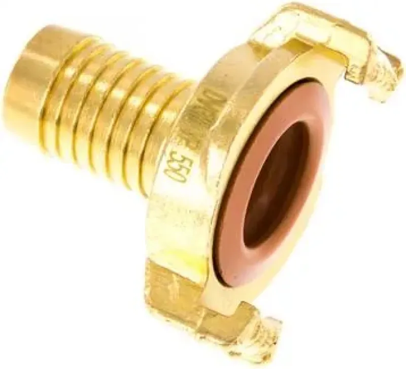 Original GEKA® plus Kupplung aus Messing mit Schlauchtülle und sichtbarer "plus"-Markierung