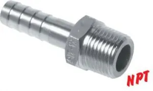 Gewindetüllen mit NPT Gewinde, 1.4408 bis 16 bar, Tülle, Schlauch, alle Größen