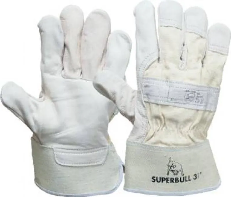 Detailaufnahme des robusten Ledermaterials und der Nähte des Handschuhs