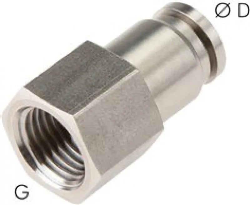 Steckverschraubungen mit zylindrischem Innengewinde, Edelstahl, IQS, alle Größen, Lebensmittelecht von www.pneumatikshop-online.de