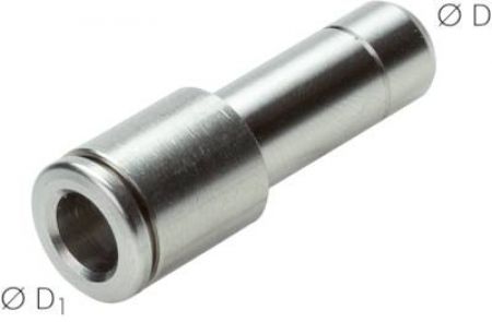Steckverbindungen reduzierend mit Stecknippel, Edelstahl, IQS, alle Größen, Lebensmittelecht von www.pneumatikshop-online.de