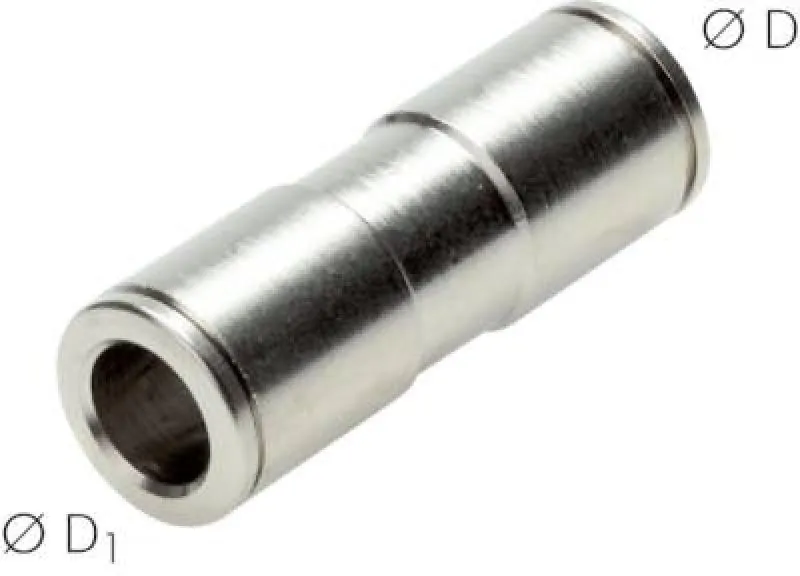 IQS Schlauchverbinder gerade reduzierend MSV Messing vernickelt