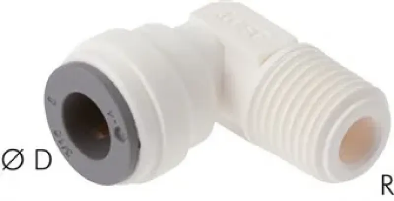 IQS Winkelsteckverschraubungen mit R Gewinde für Zoll-Schläuche