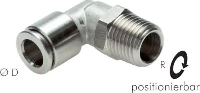 Winkelsteckverschraubungen (positionierbar), Edelstahl, alle Größen von www.pneumatikshop-online.de