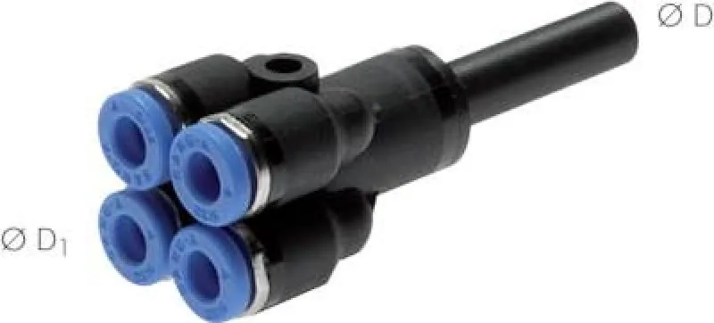 IQS Mehrfachverteiler Standard mit Stecknippel und 4 Abgängen