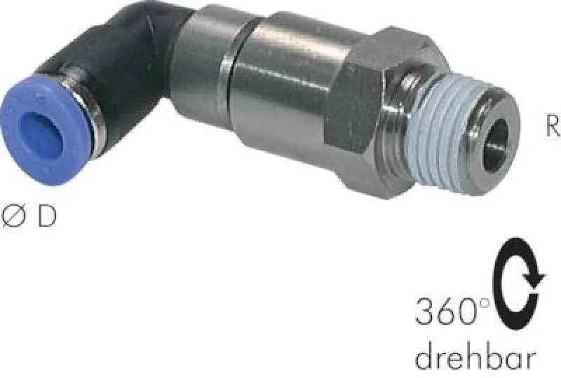 IQS Winkelsteckverschraubung Standard mit zwei Kugellagern