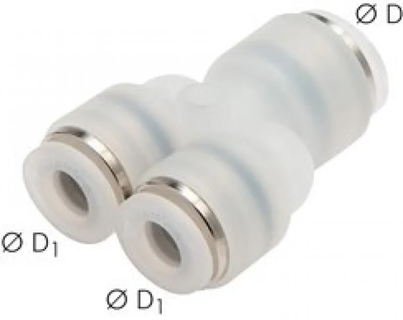 Y-Steckverbindungen (auch reduzierend), PVDF, alle Größen von www.pneumatikshop-online.de