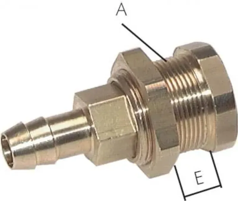 Parker Abreiß-Kupplungsdosen NW 5 aus Messing mit Schlauchtülle und Schottgewinde