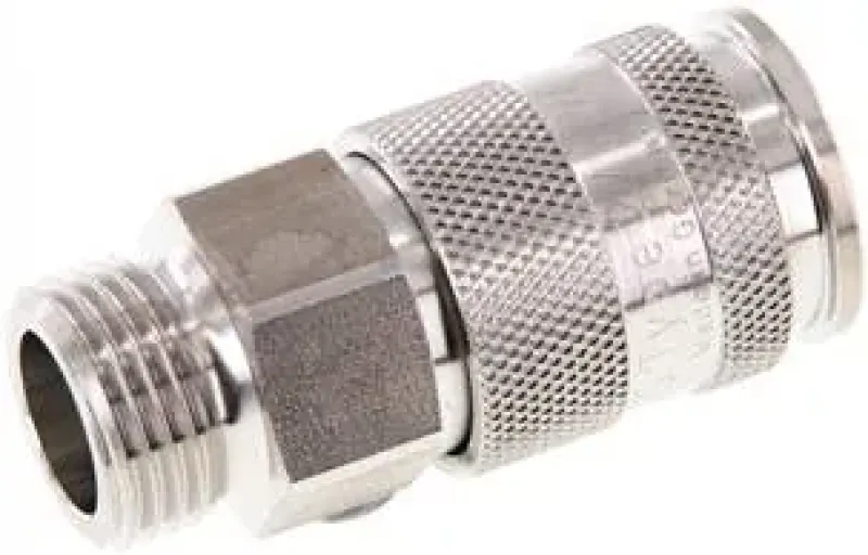 Kupplungsdosen mit Außengewinde, NW 10, Edelstahl 1.4404, verschiedene Größen