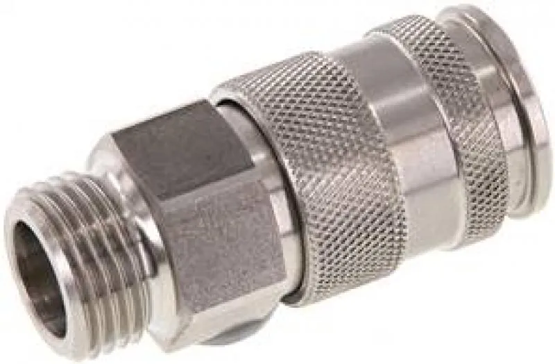 Kupplungsdose NW 10 aus massivem Edelstahl 1.4305 mit Außengewinde