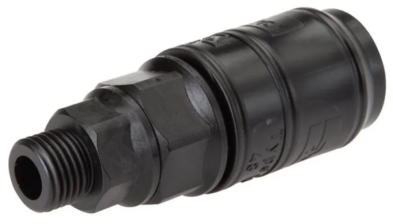 Original Parker® Kupplungsdose aus schwarzem POM mit Außengewinde NW 7,2