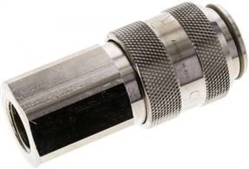 Parker® Rectus Serie 38 Kupplungsdosen NW 15 aus glänzend vernickeltem Messing mit Innengewinde