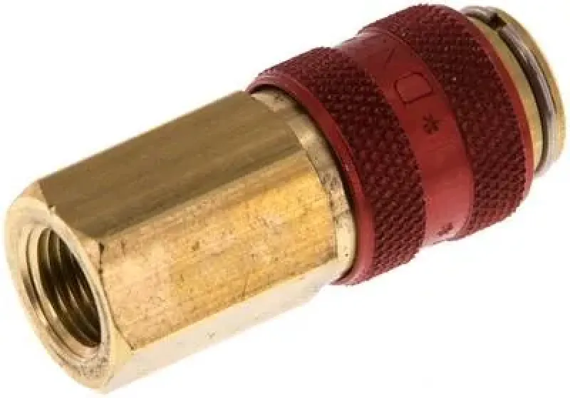 Kupplungsdosen NW 5 aus Messing mit Innengewinde und farbiger Schiebehülse