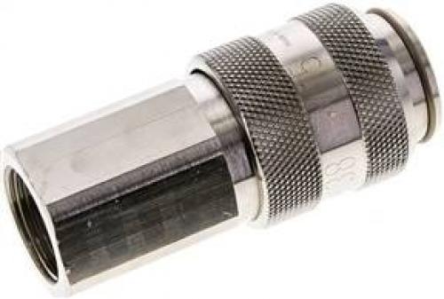 Kupplungsdosen mit Innengewinde, NW 15, Messing vernickelt, alle Größen