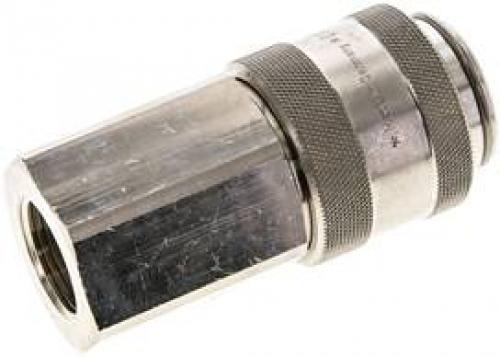 Kupplungsdosen mit Innengewinde, NW 19, Messing vernickelt, alle Größen