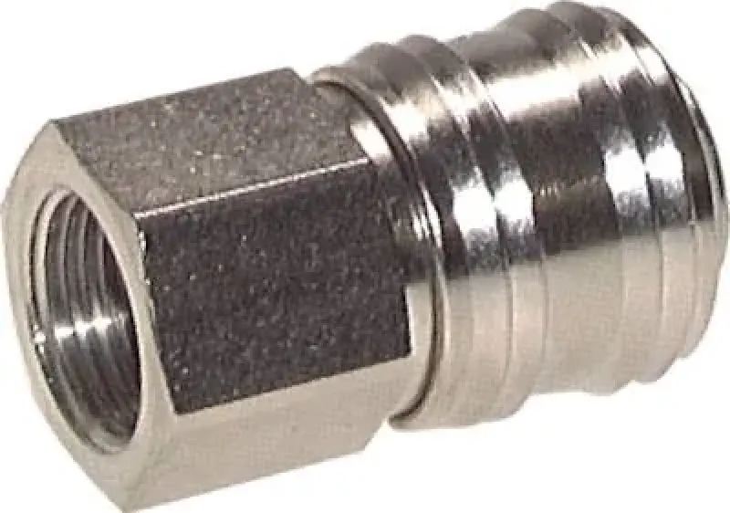 Kupplungsdosen NW 7,2 aus massivem, vernickeltem Messing mit Innengewinde