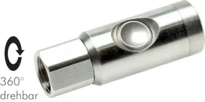 Glänzende Sicherheits-Druckknopfkupplungsdose NW 7,2 aus Edelstahl 1.4404 mit Innengewinde