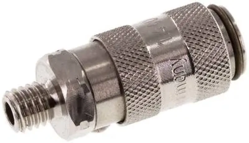 Pneumatik-Kupplungsdose NW 2,7 mit Außengewinde aus Edelstahl 1.4404 (V4A)