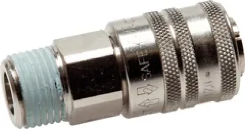 Sicherheits-Kupplungsdose NW 7,2 aus vernickeltem Messing mit Außengewinde