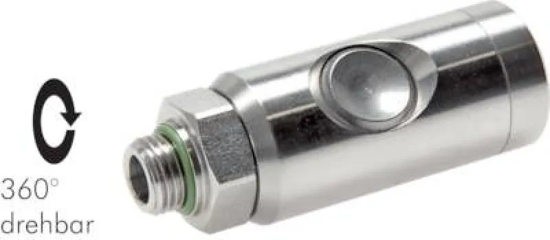 Sicherheits-Druckknopfkupplungsdose NW 7,2 aus glänzendem Edelstahl 1.4404 mit Außengewinde