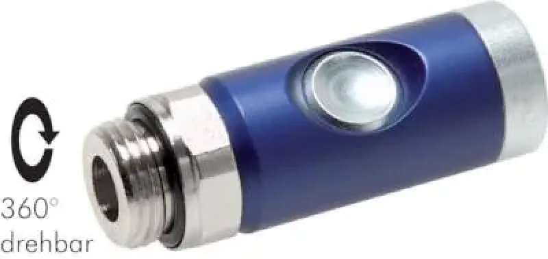 Sicherheits-Druckknopfkupplungsdose NW 7,2 aus verzinktem Stahl mit Außengewinde